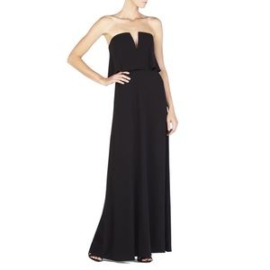 NWOT Alyse Strapless Overlay Gown in Black